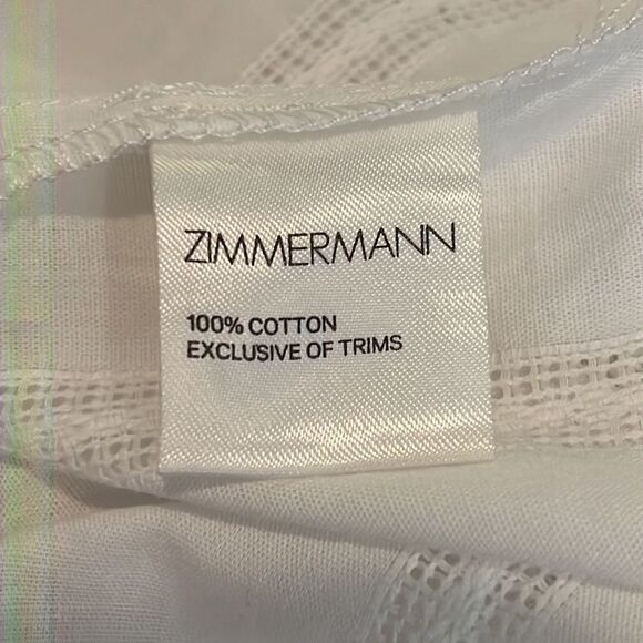 Zimmerman White Cotton Long Sleeve Belted Maxi Zim Sz 0/ Small/ US 4 - Picture 11 of 13
